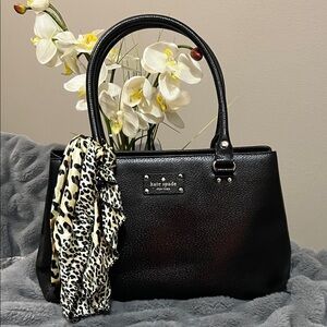 Kate Spade Wellesley Elena Black Pebbled Leather Shoulder Bag EUC Retail: $338